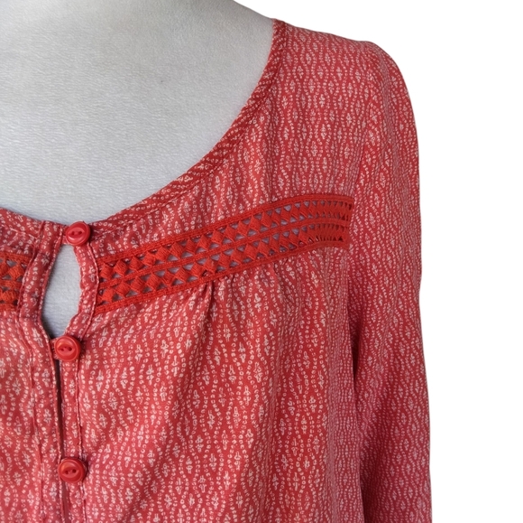 Toad & Co Red Windsong Button Front Shirt Tencel Size Small - Picture 4 of 11